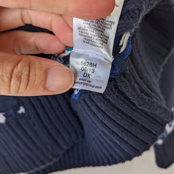 KITESTRINGS kids blue fair isle shawl collar cardigan sweater toggle button - Picture 6 of 11